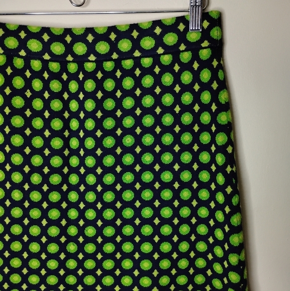 Cotton On Retro Knit Mini Skirt L Green/Navy Geometric Stretch Elastic Waist Y2K - Picture 3 of 5